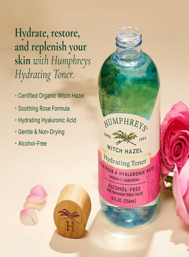 Humphreys Witch Hazel Hydrating Toner | Wild Harvested Witch Hazel & Rose | Natural, Alcohol-Free Formula | Balancing & Hydrating | Clears Pores | 8 Fl Oz - Image 2